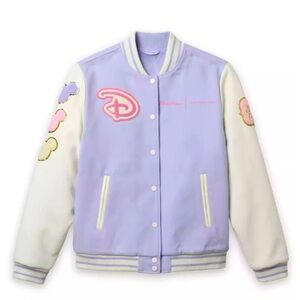 NWT Stoney Clover Lane X Disney Logo Varsity Jacket Women Lavender 2X SOLD OUT